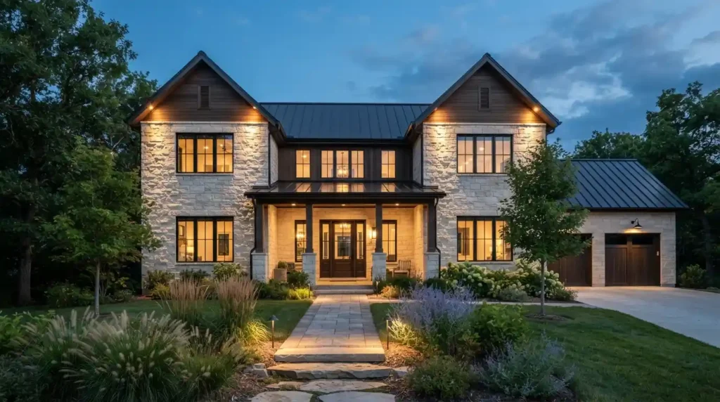 limestone home exterior
