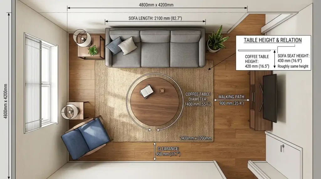 Coffee Table Living Room Round